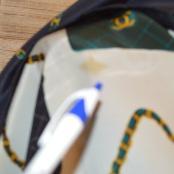 Chanel Silk Scarf 34.5" Square Chain Flap Handbags - Picture 2 of 9